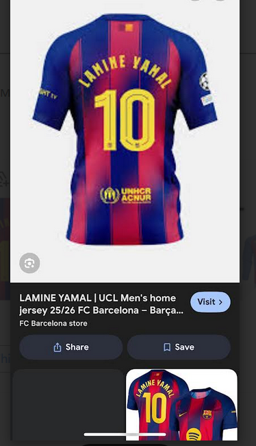 Men Yamal Barcelona Spain #10 Lamine Yahal blue red soccer jersey